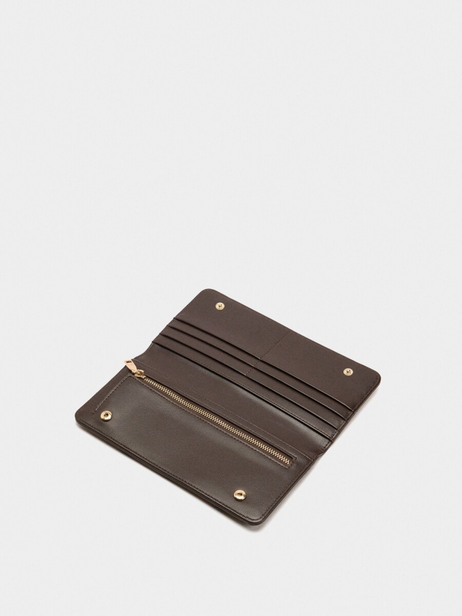 Cartera De Piel Estampado Animal camel