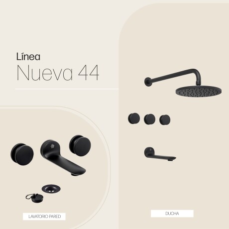 JUEGO DE GRIFERIA INCLUYE LAVATORIO DE PARED Y DUCHA NEGRO