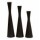 Set X3 Candelabros Metal Portavelas Iluminación Decoración Negro