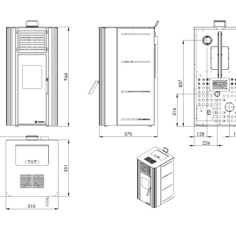 Frida 8KW Canalizable Blanca