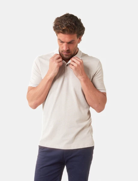 REMERA POLO JERSEY RAYADA Beige