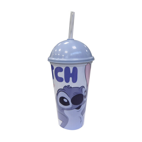 Vaso Plástico Milk Shake con Pajita Stitch 500 ml U