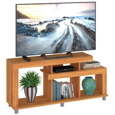 Rack TV hasta 42" Living Moderno 117cm - MDP 15mm con Nichos y Patas - Color Cinamomo Rack TV hasta 42" Living Moderno 117cm - MDP 15mm con Nichos y Patas - Color Cinamomo