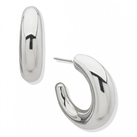 Aro Pe 29Mm Puffy Tapered Hoop Silver