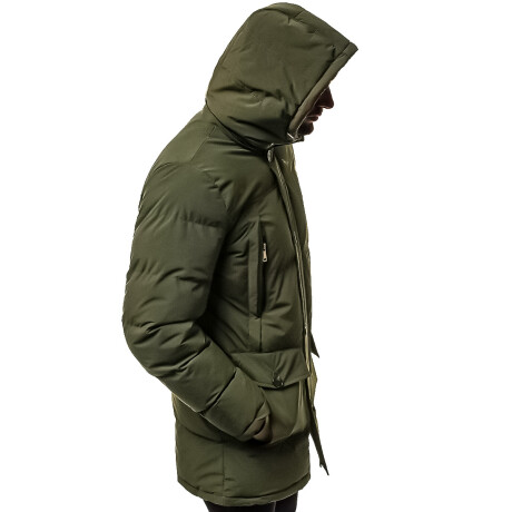 Campera Parka De Hombre Uzspace C/ Capucha Invierno Verde
