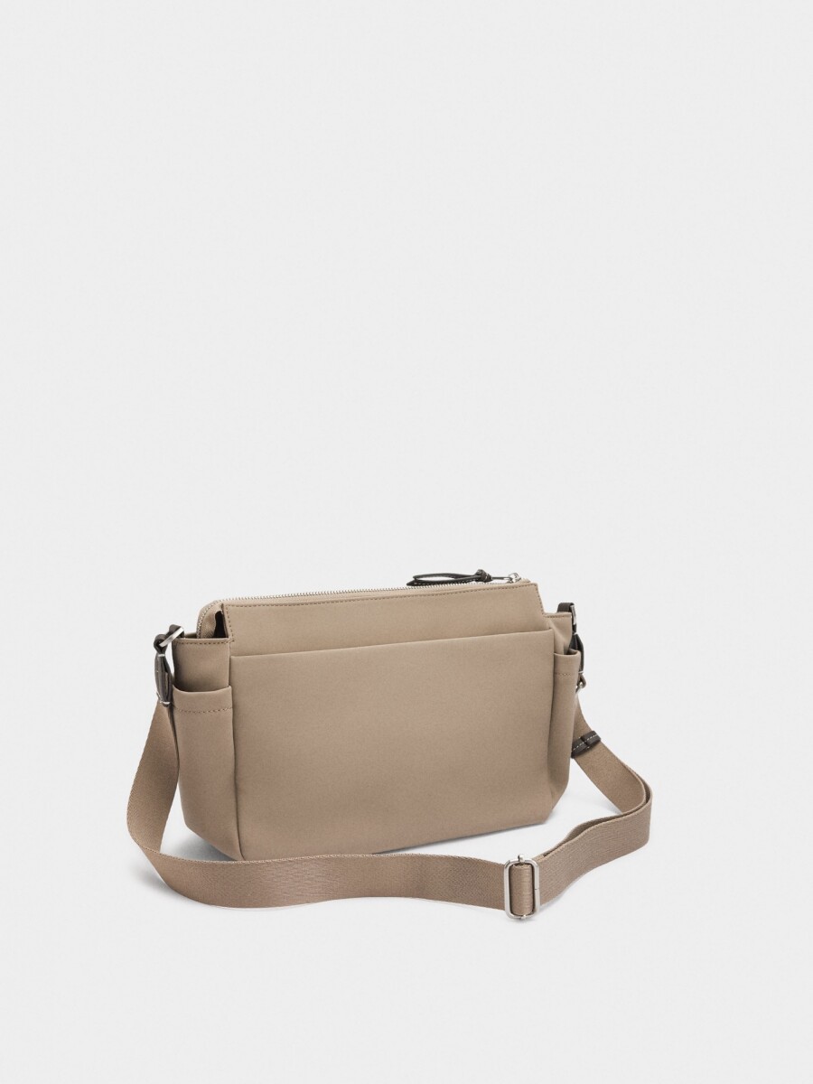 Bolso Bandolera Efecto Nylon taupe