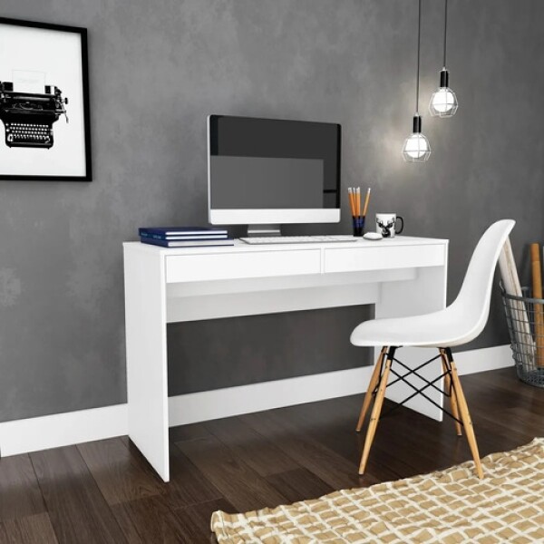 Escritorio Mesa ComboHome 120 Cm 2 Cajones Calidad Premium Blanco 1