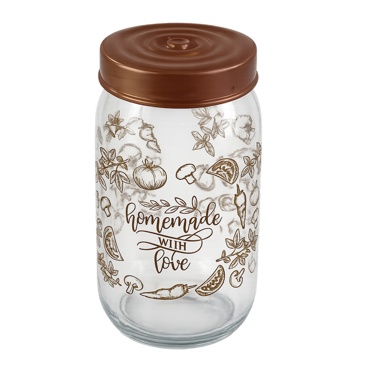 FRASCO HEREVIN VIDRIO 1LT TOMATO AND PEPPER SAUCE JAR 
