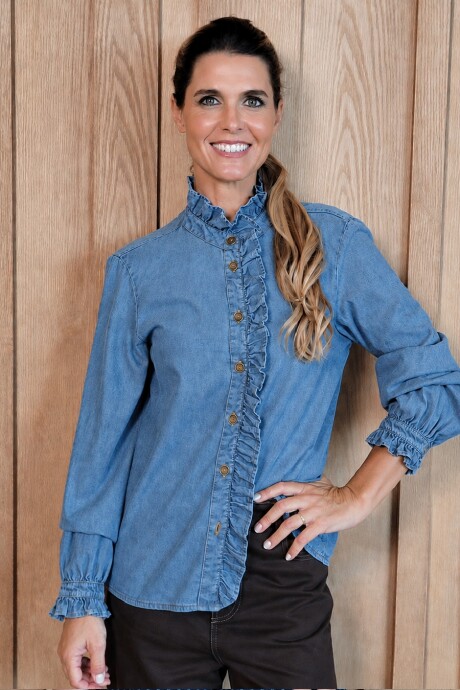 Camisa Franca Denim Azul