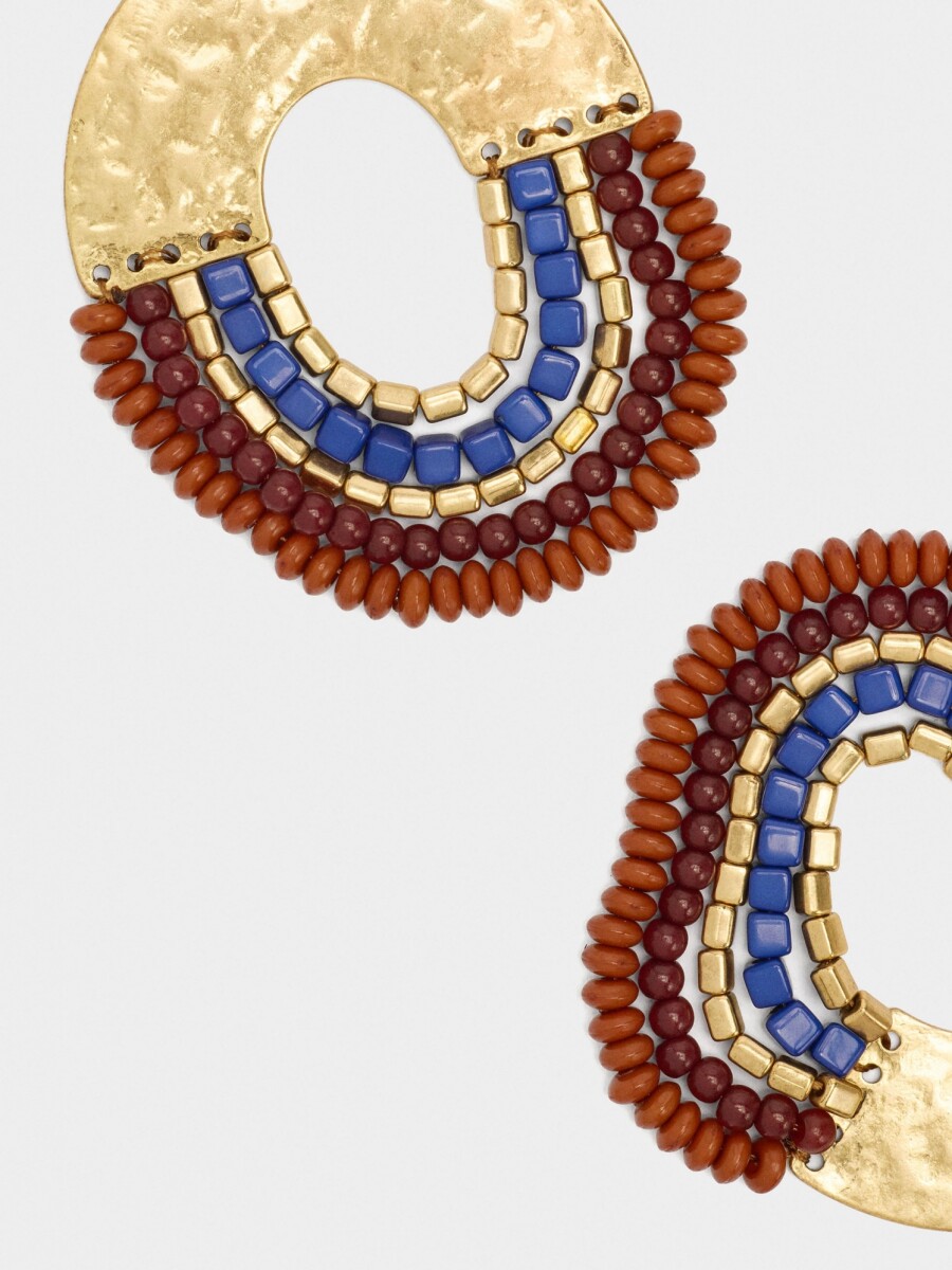 Pendientes De Arco Con Cuentas multicolor