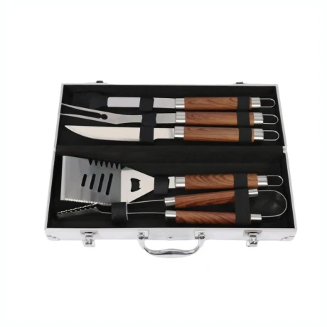 Set De Utensilios FIRE KING DW208 5 Piezas Mango De Madera Con Valija Set De Utensilios FIRE KING DW208 5 Piezas Mango De Madera Con Valija