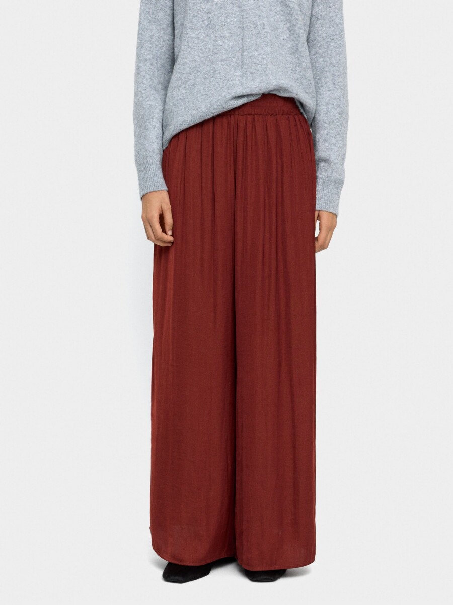 Pantalón Recto De Pinzas teja