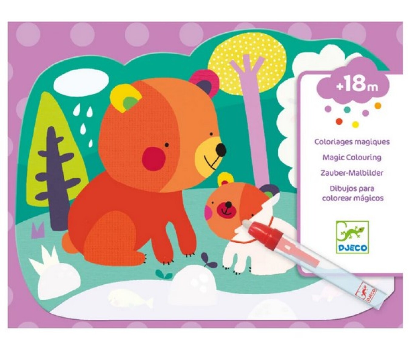 Set de dibujos para colorear mágicos - Osos 