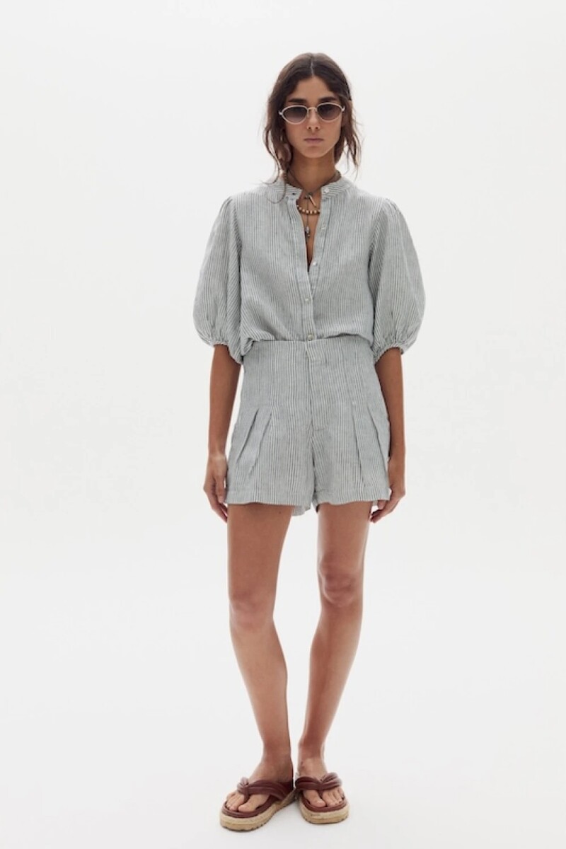SHORT FRIDA LINEN Rayas