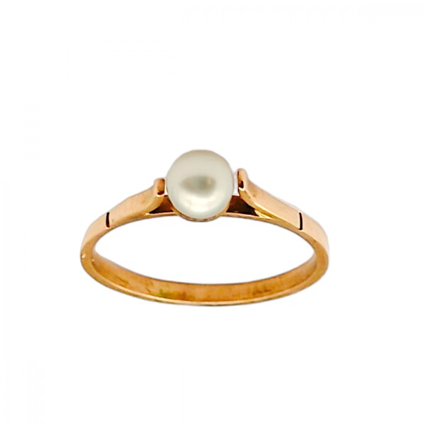 Anillo Solitario-Oro bajo-Perla-AN8168 conperla