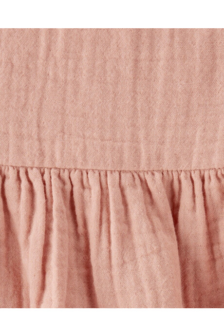 Vestido solera de gasa de algodón orgánico, rosado Sin color