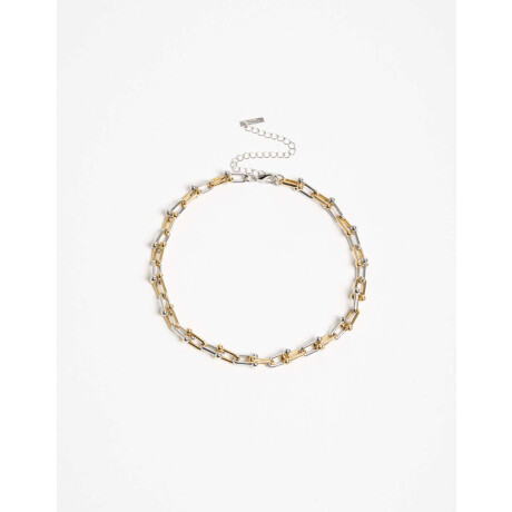 Collar Corto Metal Biplating Dorado
