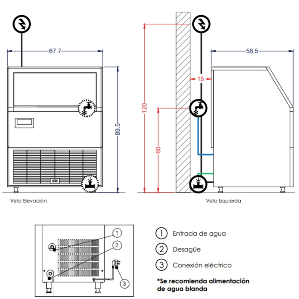 Máquina Hielo 80 kg/día Máquina Hielo 80 kg/día