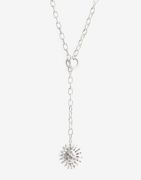 Collares Largos Metal Collar Largo Sol Metal - Plateado Plata Cepillada Mate