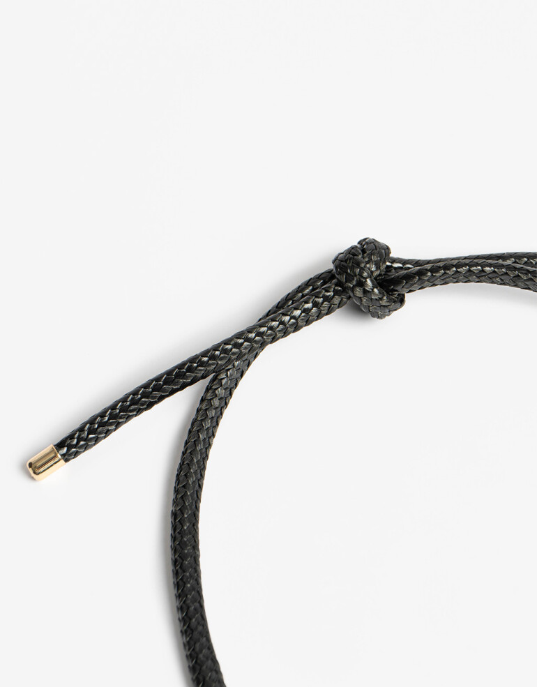 Collares Largos Metal Collar Largo Cordón Chapones - Dorado