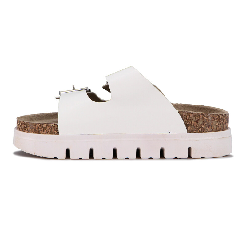 Sandalias Mujer Darkness Plataforma Y Hebillas Blanco