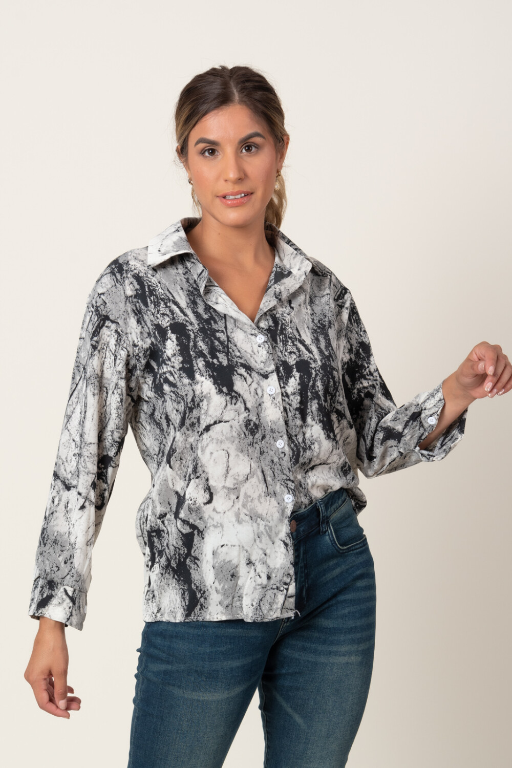 CAMISA PALERMO Gris y Negro