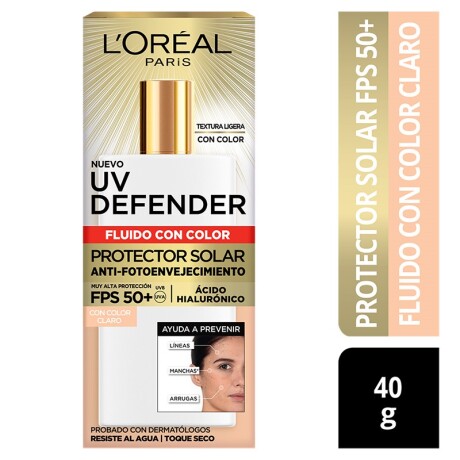 Protector solar Uv Defender L´oréal Fluído con color claro