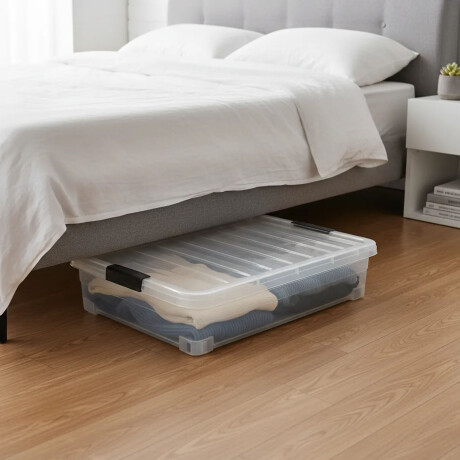 Caja Organizadora Con Ruedas 42 Litros Bajo Cama 60x42x17 Transparente