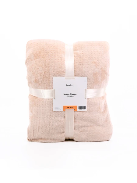 MANTA SHERPA 2 PLAZAS BEIGE