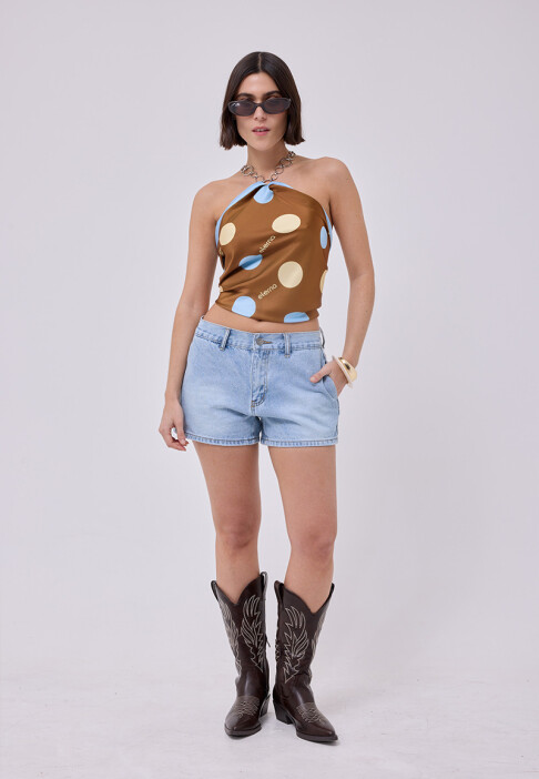 SHORT BOLSILLO CELESTE