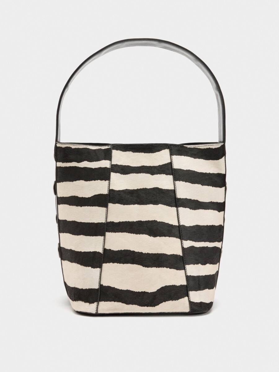 Bolso De Mano Con Detalles De Piel negro