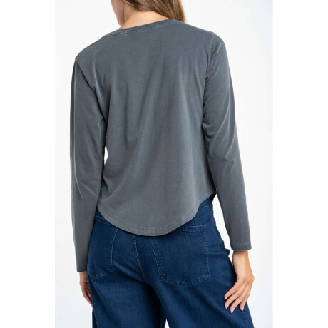 Remera Algodon Lavado Gris