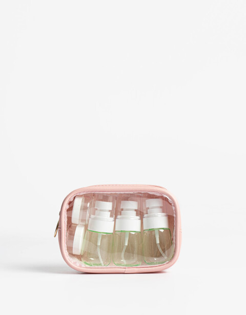 Set de Viaje Set Para Viaje. Incluye Cinco Envases Recargables Y Un Estuche Con Tira Cierre - Combinacion Bicolor