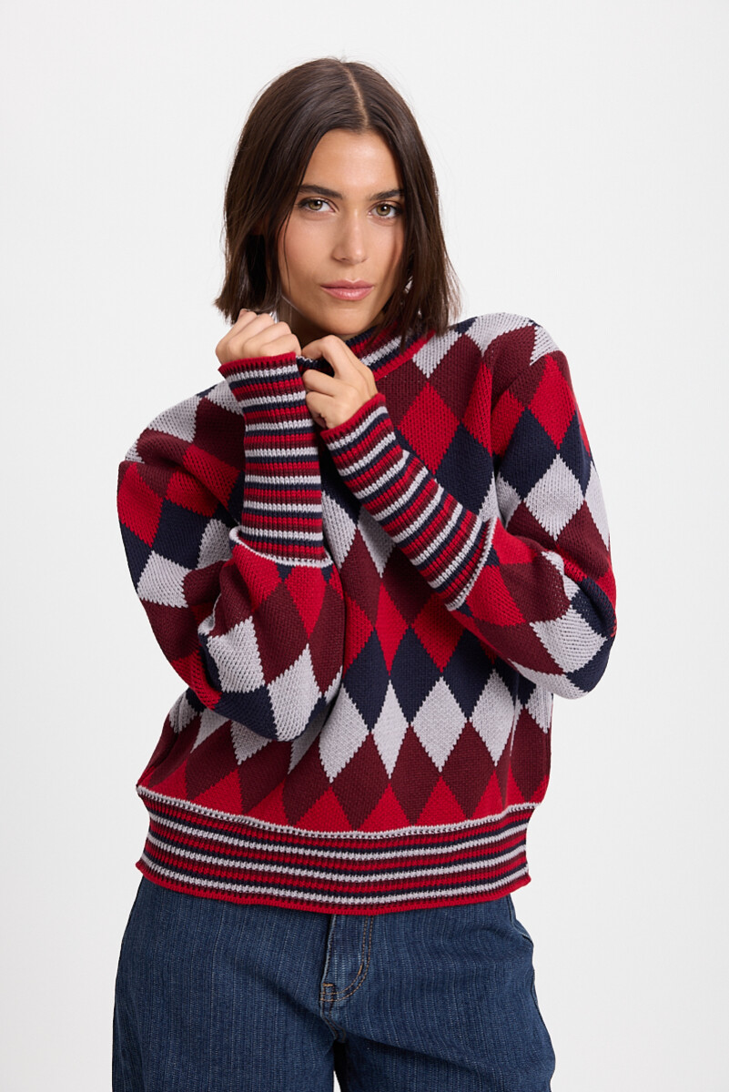 Sweater Escocesa - Bordeaux 
