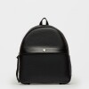 Mochila Urban En Cuero Liso Satinado Negro