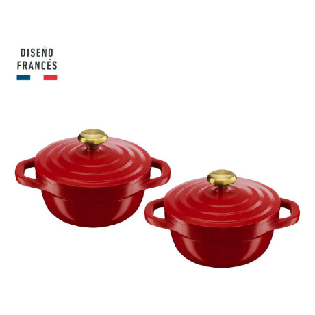 Set 2 Ollas Tefal 11cm | Mini-cocotte Air | Color rojo. Set 2 Ollas Tefal 11cm | Mini-cocotte Air | Color rojo.