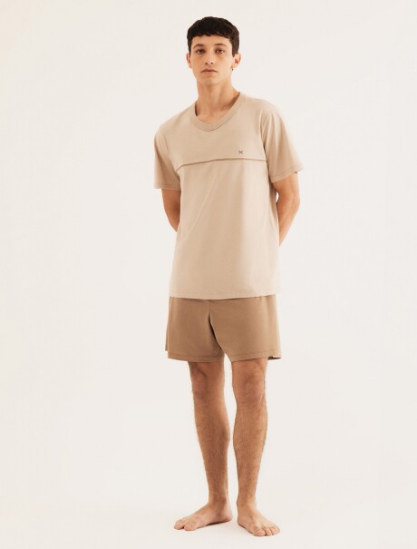 PIJAMA DE ALGODÓN BEIGE