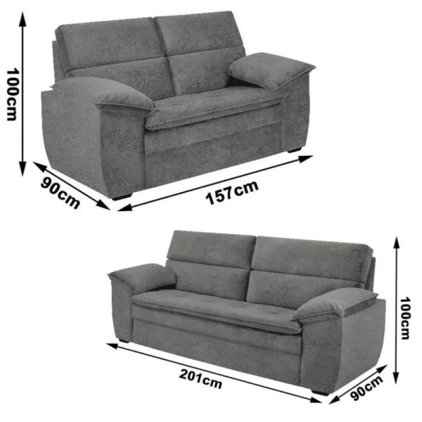 SOFA 3 + 2 CUERPOS FERRARI - CINZA URBANO SOFA 3 + 2 CUERPOS FERRARI - CINZA URBANO