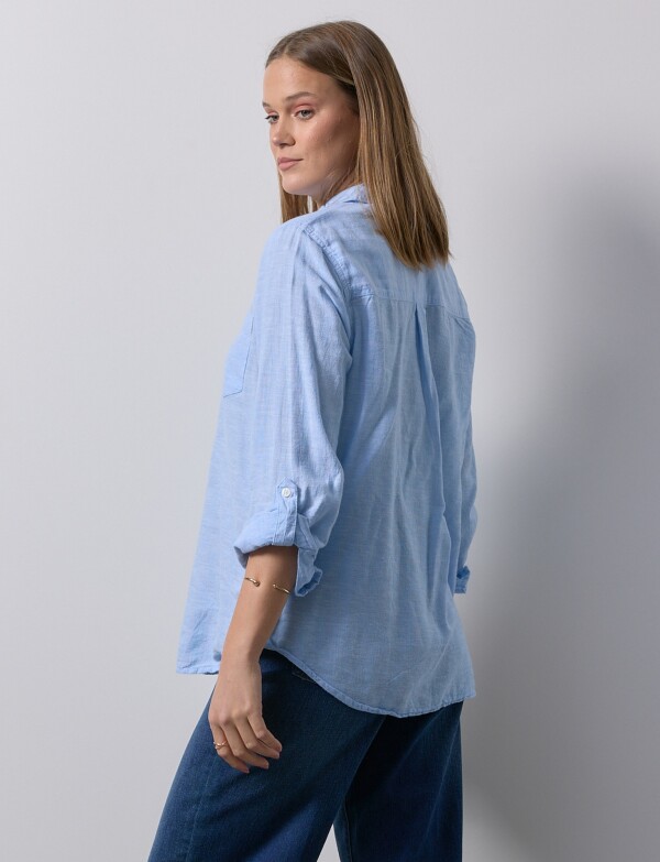 Camisa Lino CELESTE