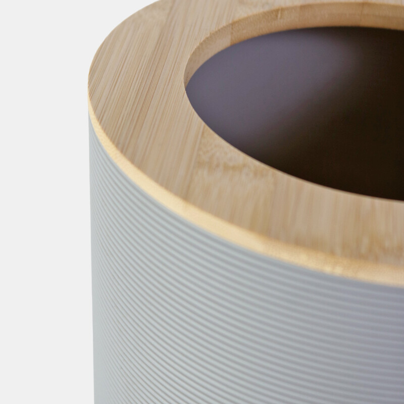 BASURERO PLAST GRIS/BAMBU 20X26CM Unica