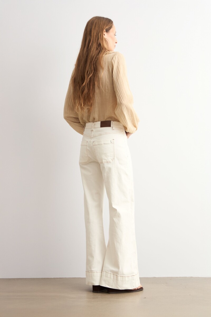 Jean wide leg Flora crudo
