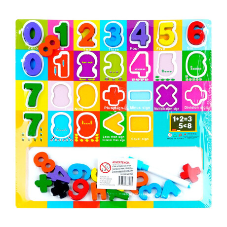 Puzzle de madera numeros con pizarra Puzzle de madera numeros con pizarra