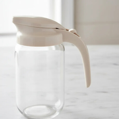 Jarra de Vidrio 1500Ml con Tapa y Asa Plásticas Beluga Renga Blanco