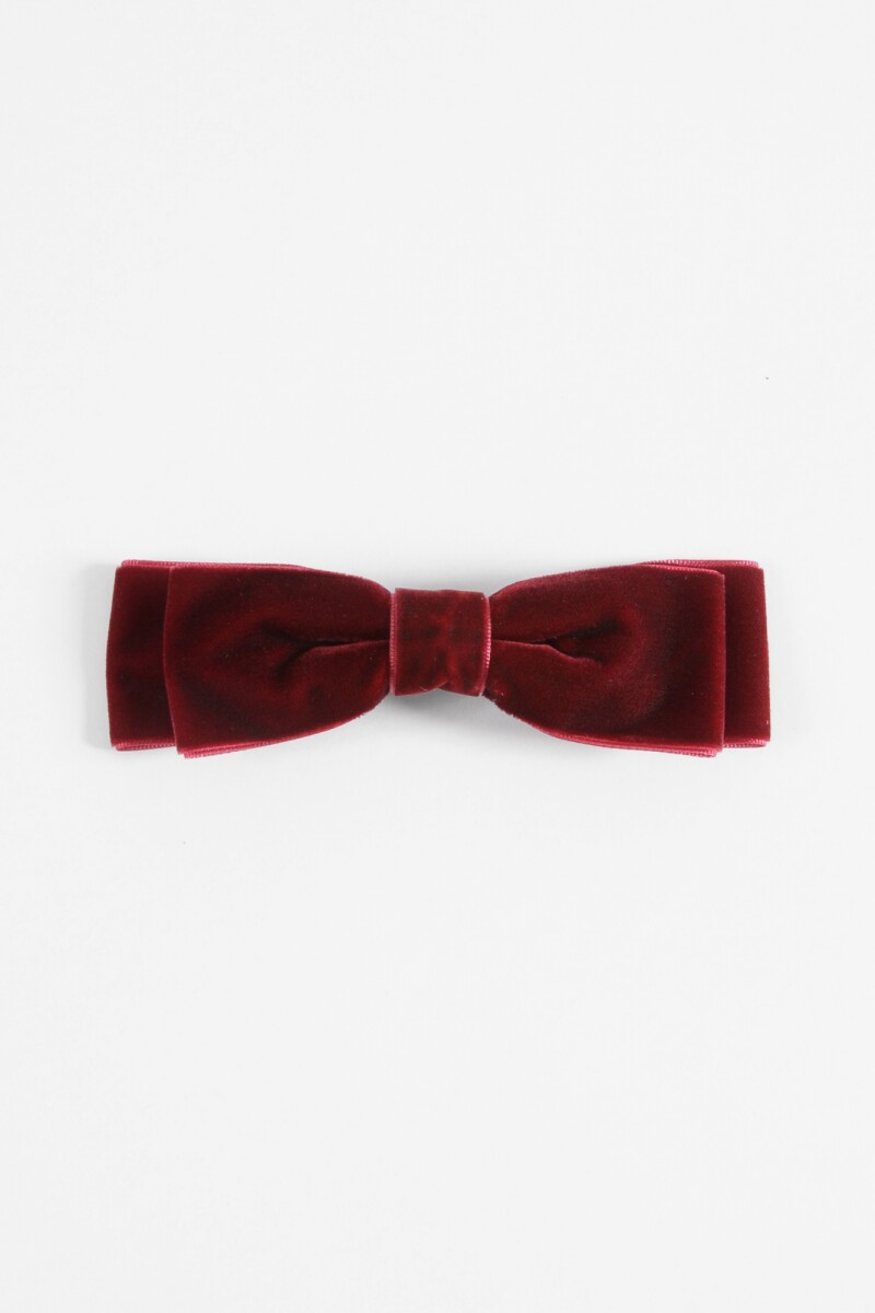 Broche moña terciopelo bordo