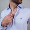 CAMISA LUXURY Celeste Oscuro espigado