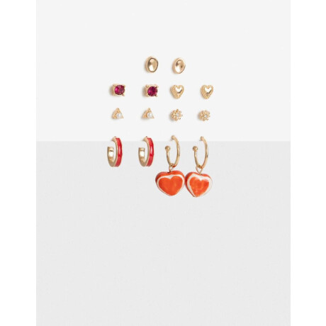 Set 7 Pares De Aros Color Dorado