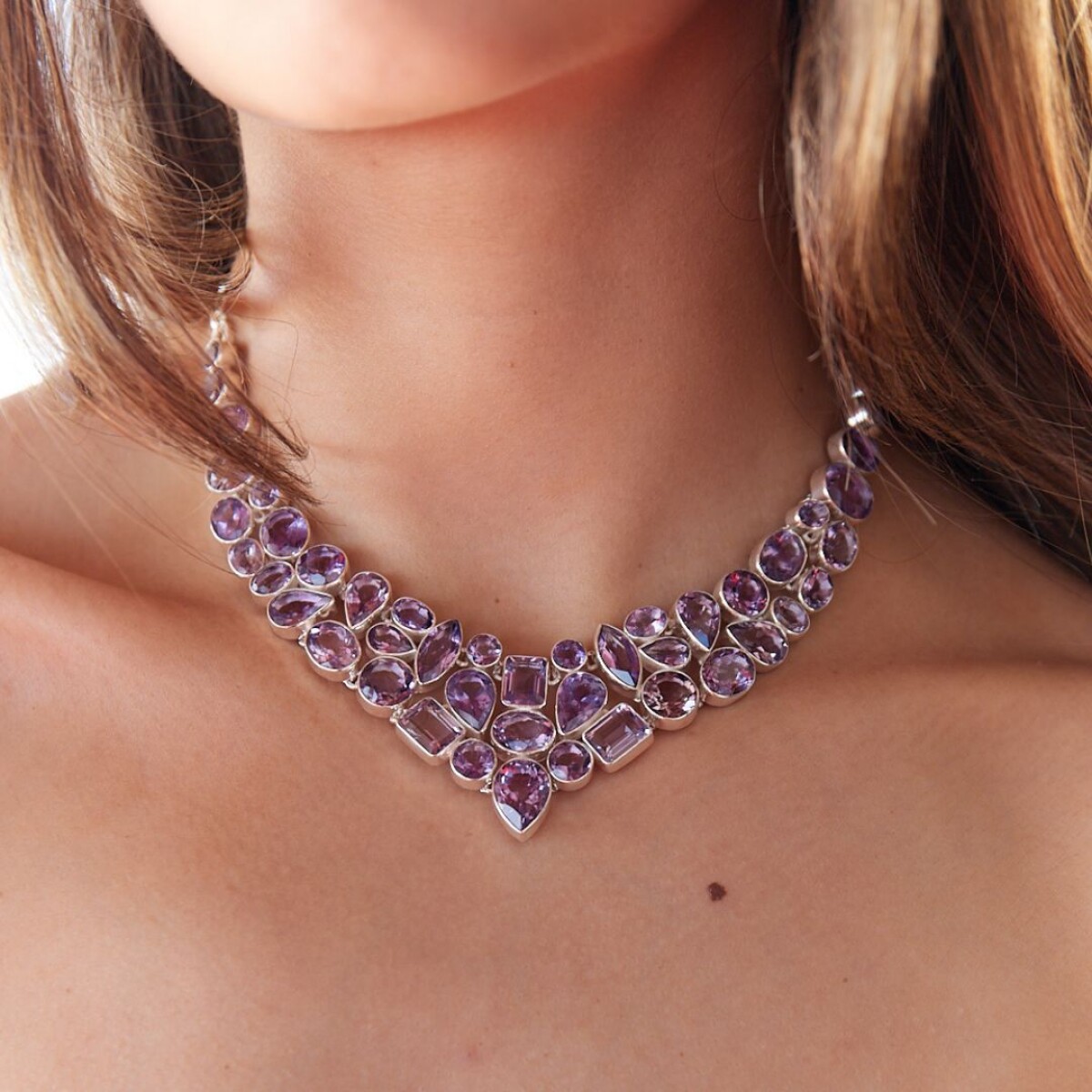 Collar Charlotte Amatistas - Plata 925 