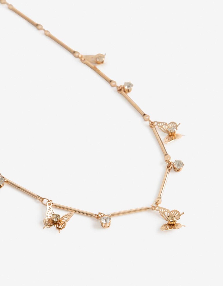 Collares Cortos Metal Collares Cortos Metal Mariposa - Dorado