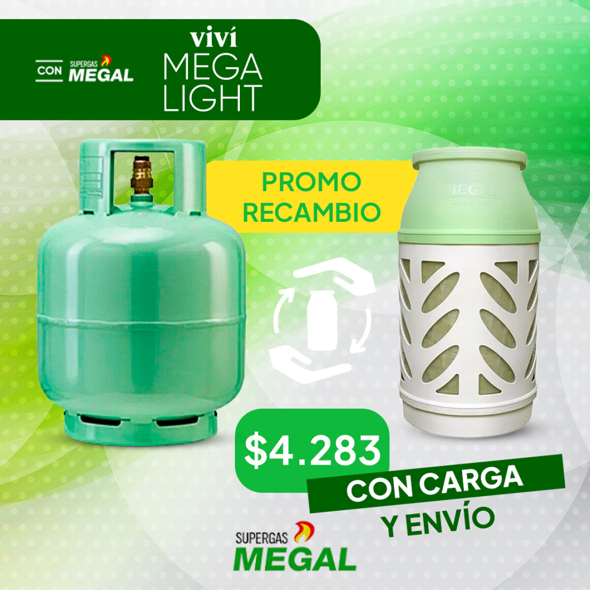 Promoción RECAMBIO Megalight (Con Carga) Entregando La De Acero 