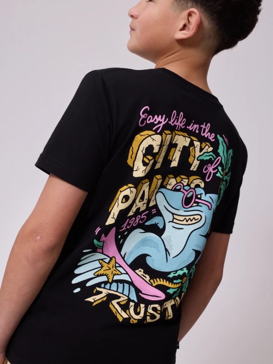 T-SHIRT RUSTY QUIQUE TEEN - NEGRO 